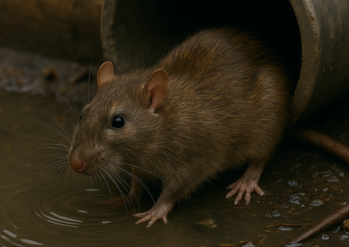Rat in een rioolbuis